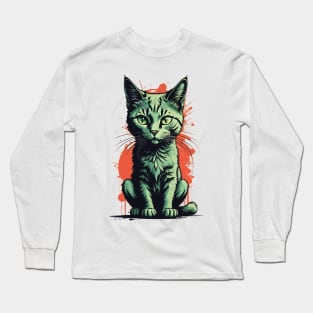 Cute Cat Zombie Long Sleeve T-Shirt